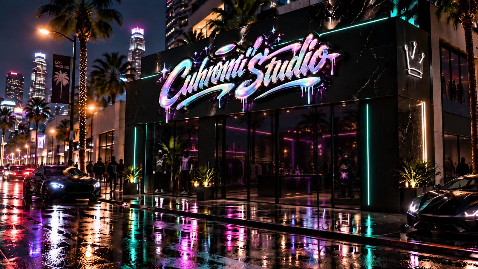 Cuhromi’s Studio illuminated streetfront